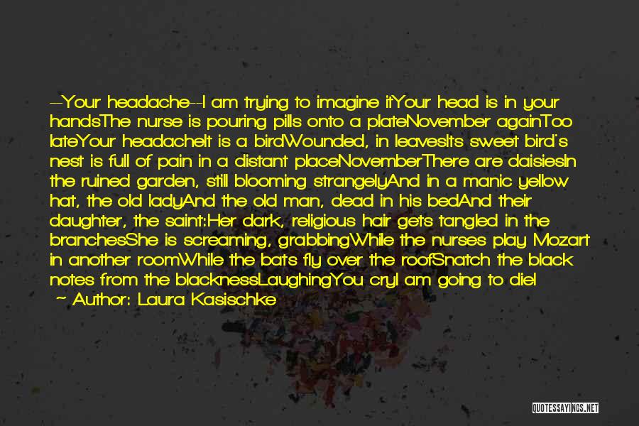 Laura Kasischke Quotes: --your Headache--i Am Trying To Imagine Ityour Head Is In Your Handsthe Nurse Is Pouring Pills Onto A Platenovember Againtoo