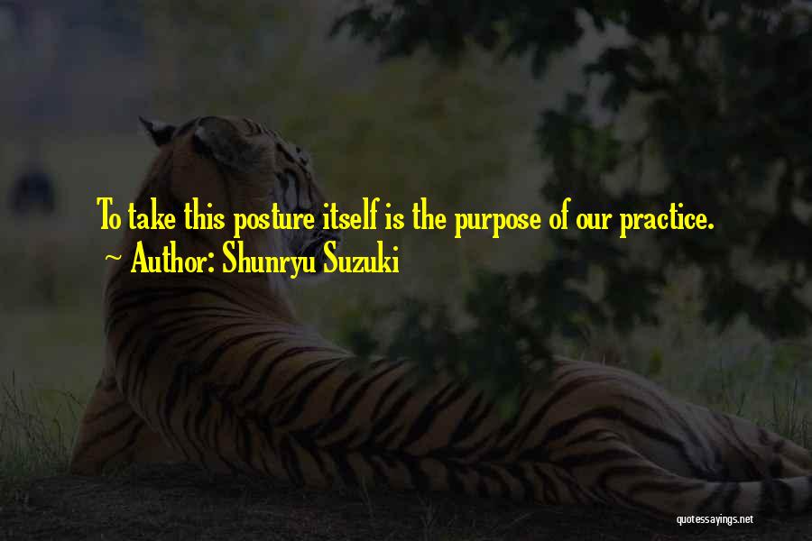 Shunryu Suzuki Quotes: To Take This Posture Itself Is The Purpose Of Our Practice.