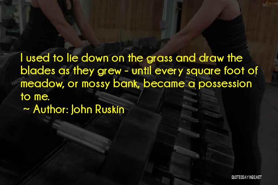 John Ruskin Quotes: I Used To Lie Down On The Grass And Draw The Blades As They Grew - Until Every Square Foot