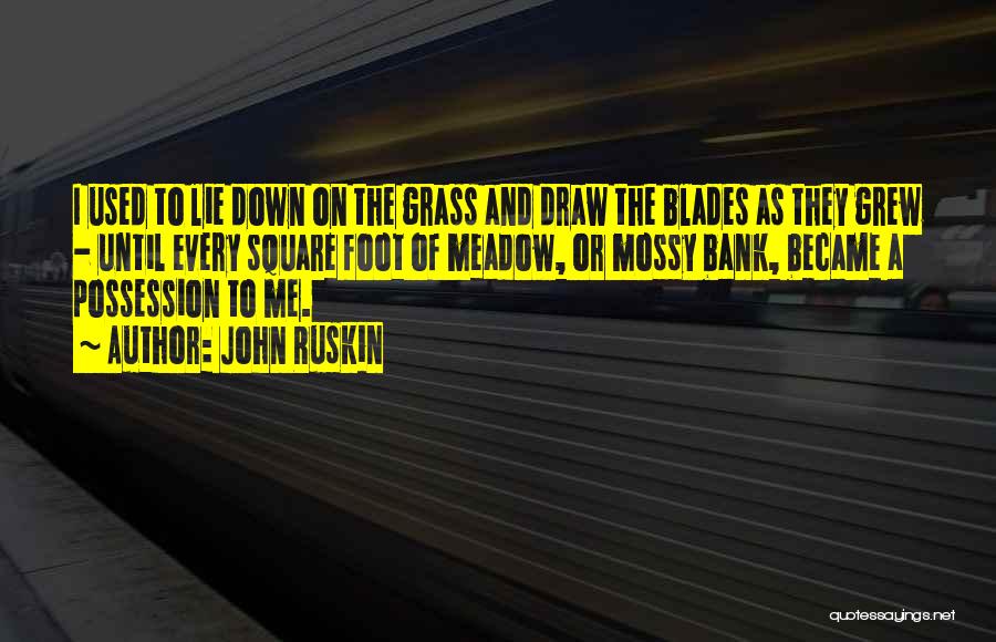 John Ruskin Quotes: I Used To Lie Down On The Grass And Draw The Blades As They Grew - Until Every Square Foot