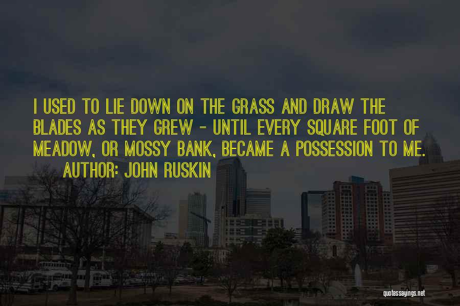 John Ruskin Quotes: I Used To Lie Down On The Grass And Draw The Blades As They Grew - Until Every Square Foot