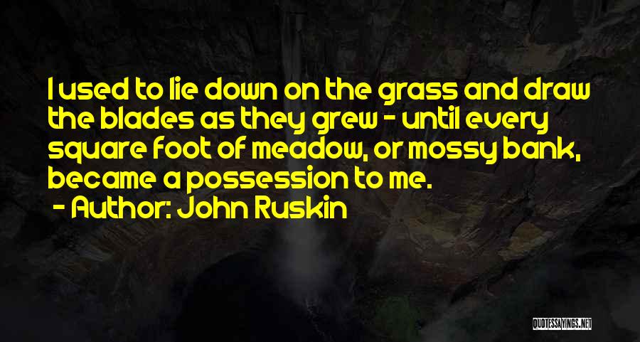 John Ruskin Quotes: I Used To Lie Down On The Grass And Draw The Blades As They Grew - Until Every Square Foot