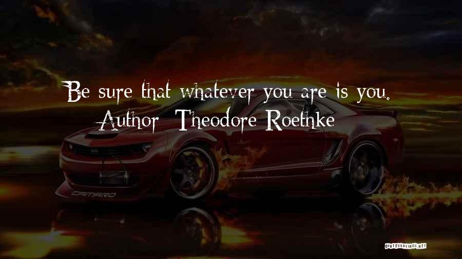 Theodore Roethke Quotes: Be Sure That Whatever You Are Is You.