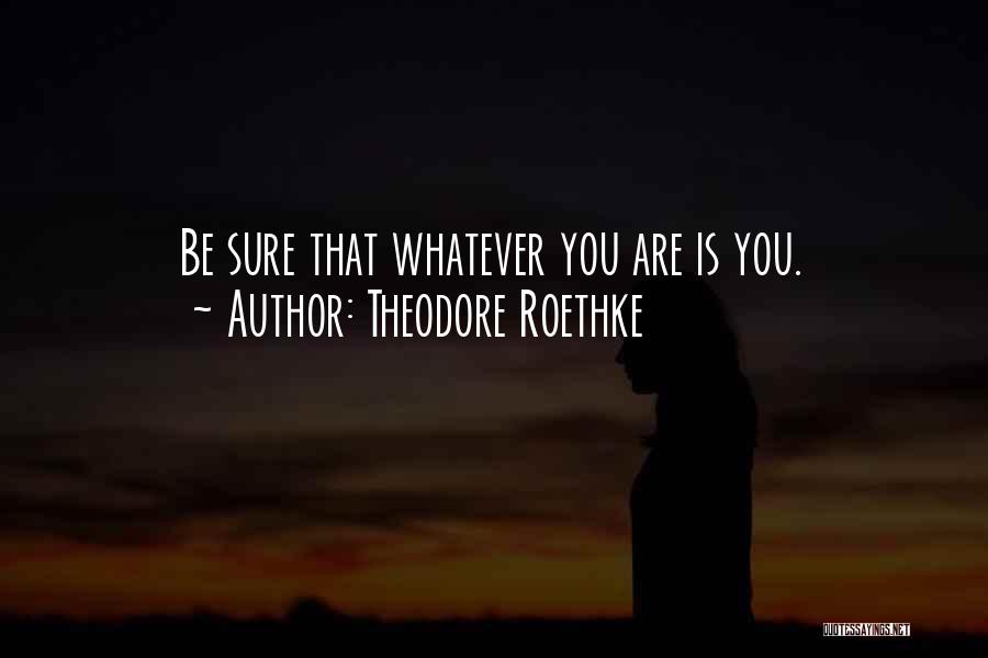 Theodore Roethke Quotes: Be Sure That Whatever You Are Is You.