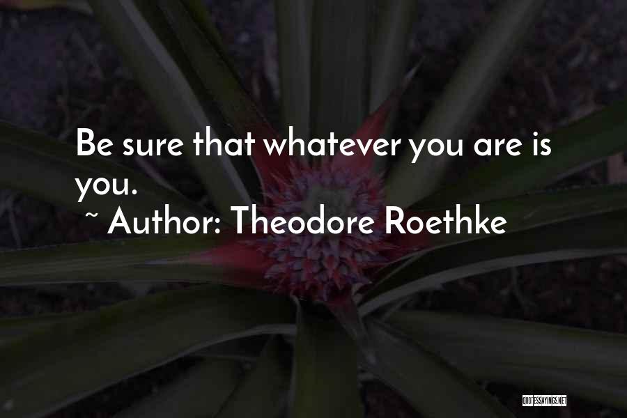 Theodore Roethke Quotes: Be Sure That Whatever You Are Is You.