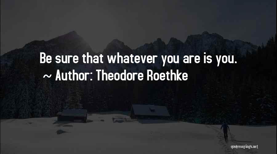 Theodore Roethke Quotes: Be Sure That Whatever You Are Is You.