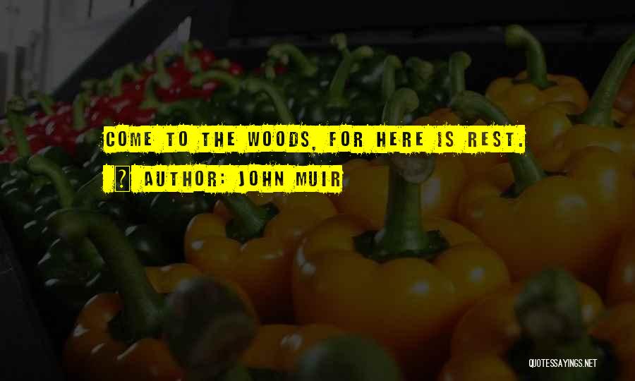 John Muir Quotes: Come To The Woods, For Here Is Rest.