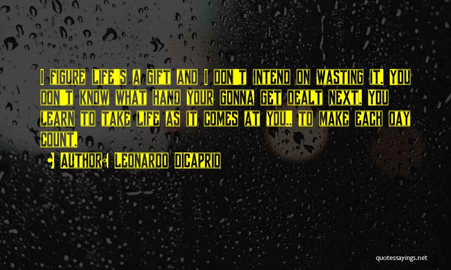 Leonardo DiCaprio Quotes: I Figure Life's A Gift And I Don't Intend On Wasting It. You Don't Know What Hand Your Gonna Get