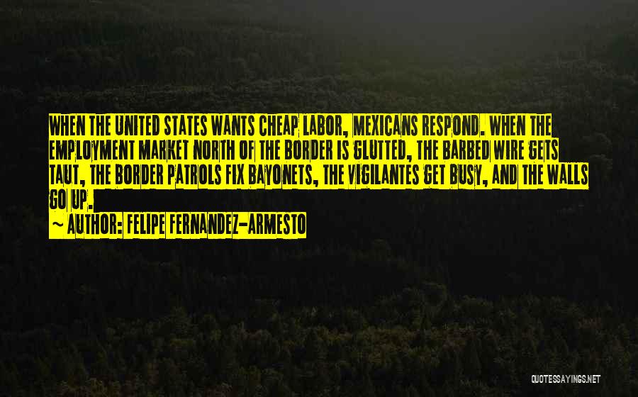Felipe Fernandez-Armesto Quotes: When The United States Wants Cheap Labor, Mexicans Respond. When The Employment Market North Of The Border Is Glutted, The