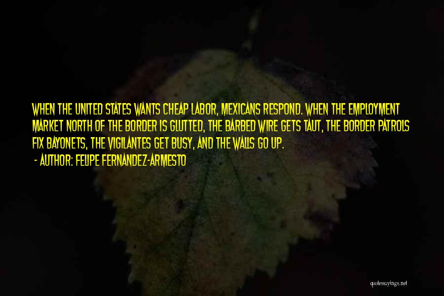 Felipe Fernandez-Armesto Quotes: When The United States Wants Cheap Labor, Mexicans Respond. When The Employment Market North Of The Border Is Glutted, The