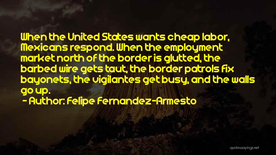 Felipe Fernandez-Armesto Quotes: When The United States Wants Cheap Labor, Mexicans Respond. When The Employment Market North Of The Border Is Glutted, The