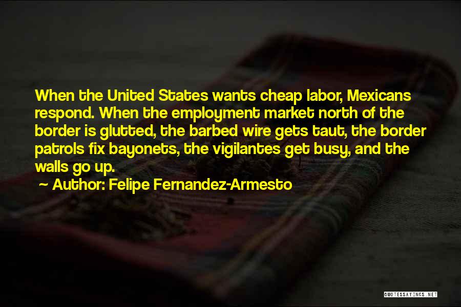 Felipe Fernandez-Armesto Quotes: When The United States Wants Cheap Labor, Mexicans Respond. When The Employment Market North Of The Border Is Glutted, The