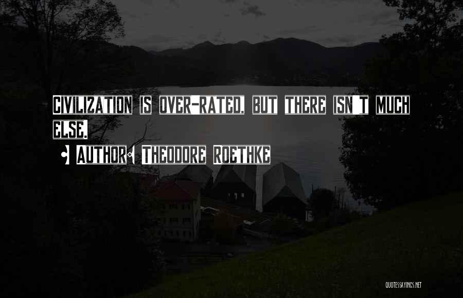 Theodore Roethke Quotes: Civilization Is Over-rated, But There Isn't Much Else.