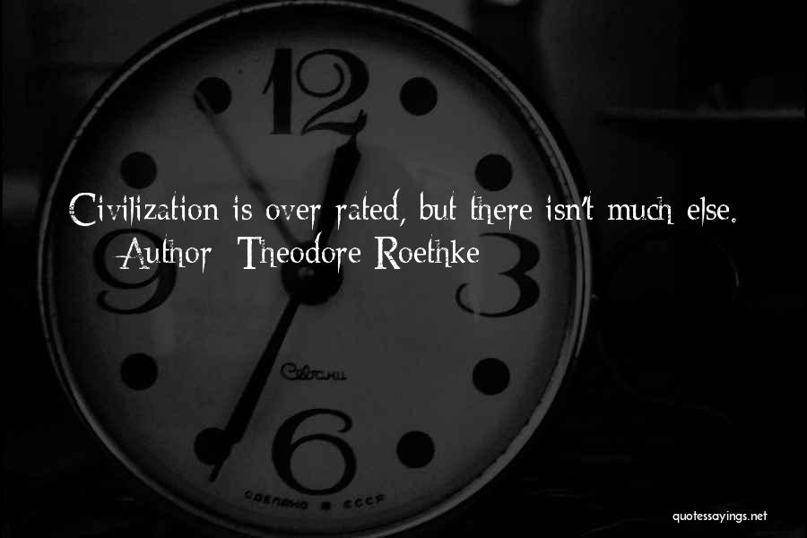 Theodore Roethke Quotes: Civilization Is Over-rated, But There Isn't Much Else.