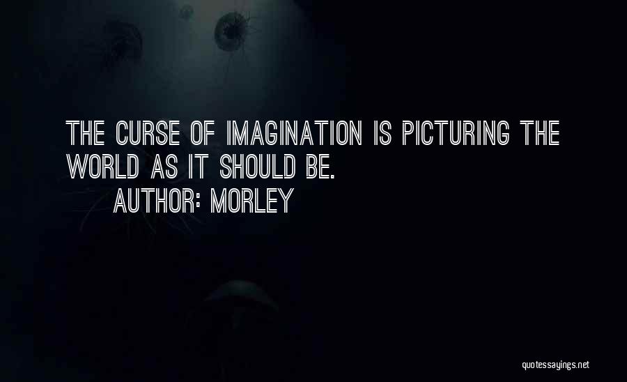 Morley Quotes: The Curse Of Imagination Is Picturing The World As It Should Be.