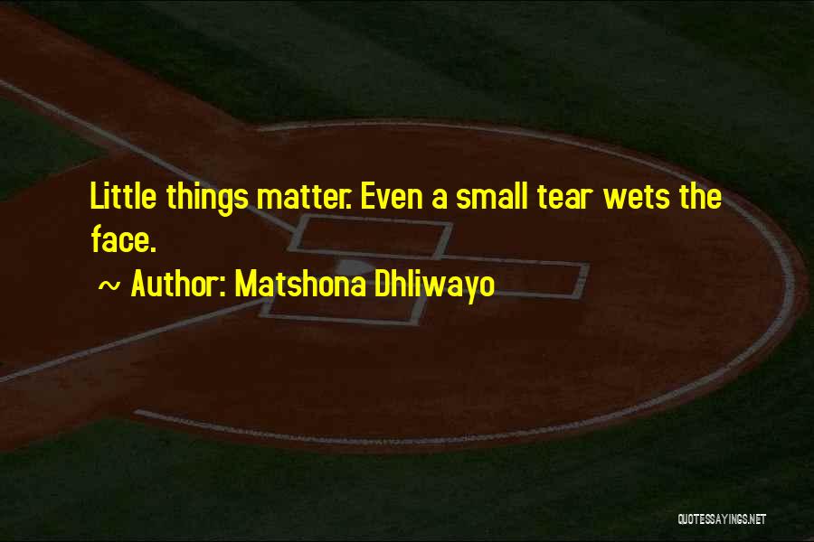 Matshona Dhliwayo Quotes: Little Things Matter. Even A Small Tear Wets The Face.