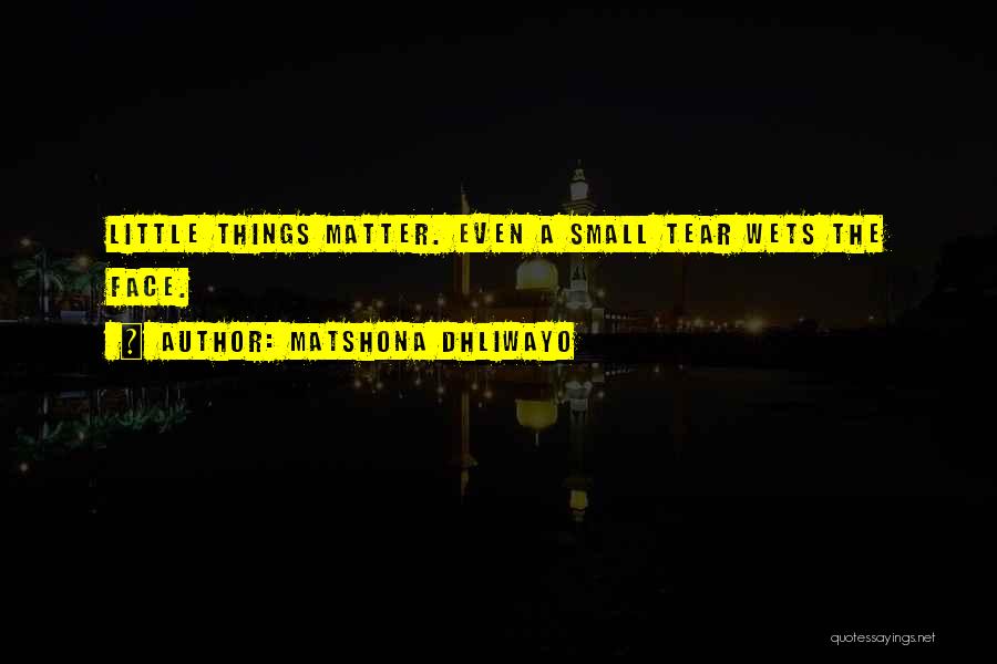 Matshona Dhliwayo Quotes: Little Things Matter. Even A Small Tear Wets The Face.