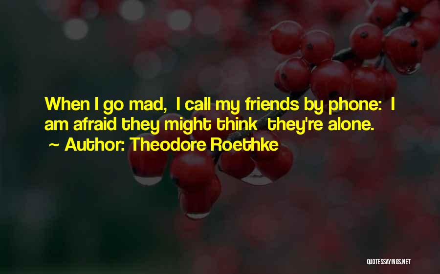 Theodore Roethke Quotes: When I Go Mad, I Call My Friends By Phone: I Am Afraid They Might Think They're Alone.