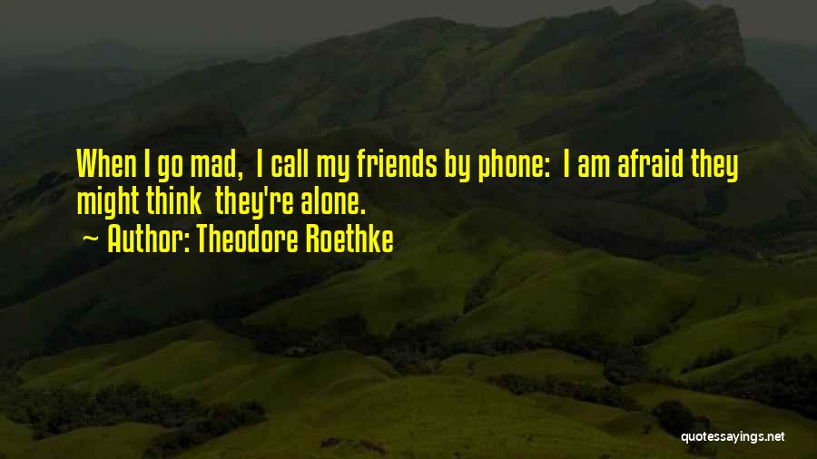 Theodore Roethke Quotes: When I Go Mad, I Call My Friends By Phone: I Am Afraid They Might Think They're Alone.