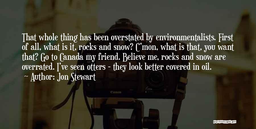 Jon Stewart Quotes: That Whole Thing Has Been Overstated By Environmentalists. First Of All, What Is It, Rocks And Snow? C'mon, What Is