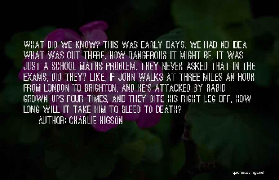 Charlie Higson Quotes: What Did We Know? This Was Early Days. We Had No Idea What Was Out There. How Dangerous It Might