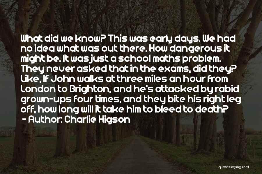 Charlie Higson Quotes: What Did We Know? This Was Early Days. We Had No Idea What Was Out There. How Dangerous It Might