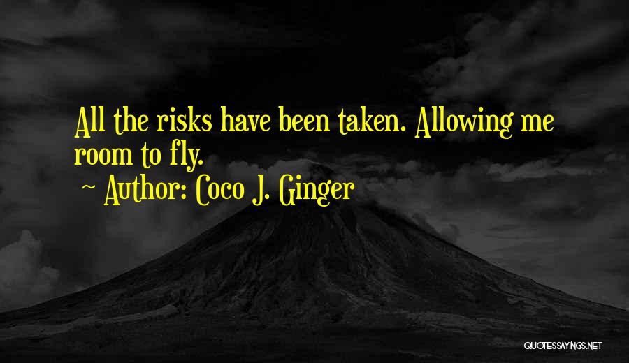 Coco J. Ginger Quotes: All The Risks Have Been Taken. Allowing Me Room To Fly.
