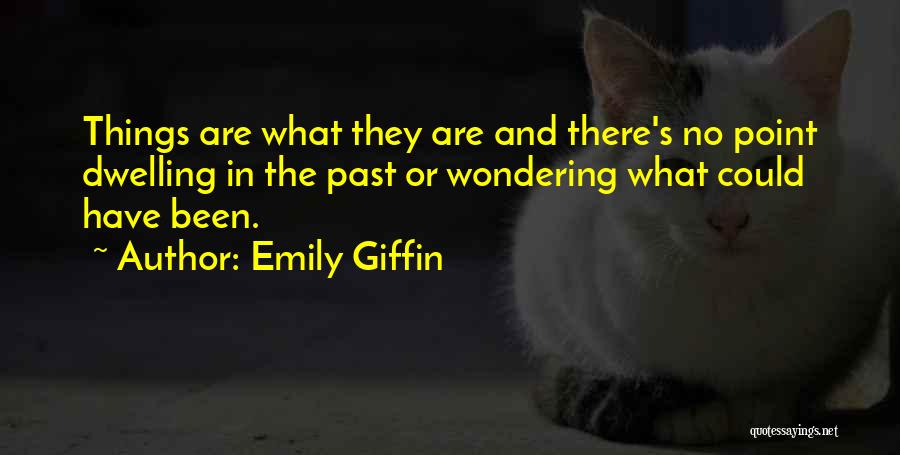 Emily Giffin Quotes: Things Are What They Are And There's No Point Dwelling In The Past Or Wondering What Could Have Been.