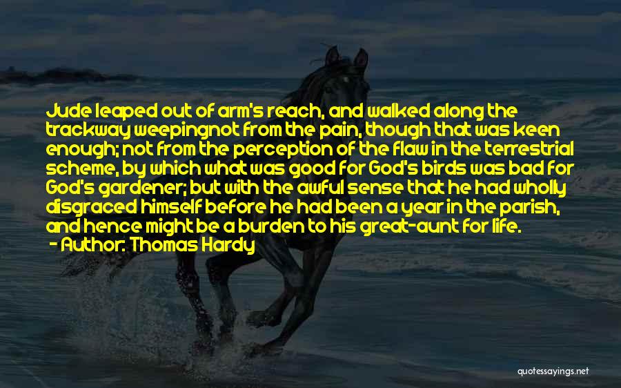 Thomas Hardy Quotes: Jude Leaped Out Of Arm's Reach, And Walked Along The Trackway Weepingnot From The Pain, Though That Was Keen Enough;