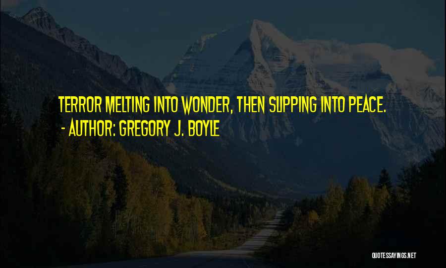 Gregory J. Boyle Quotes: Terror Melting Into Wonder, Then Slipping Into Peace.