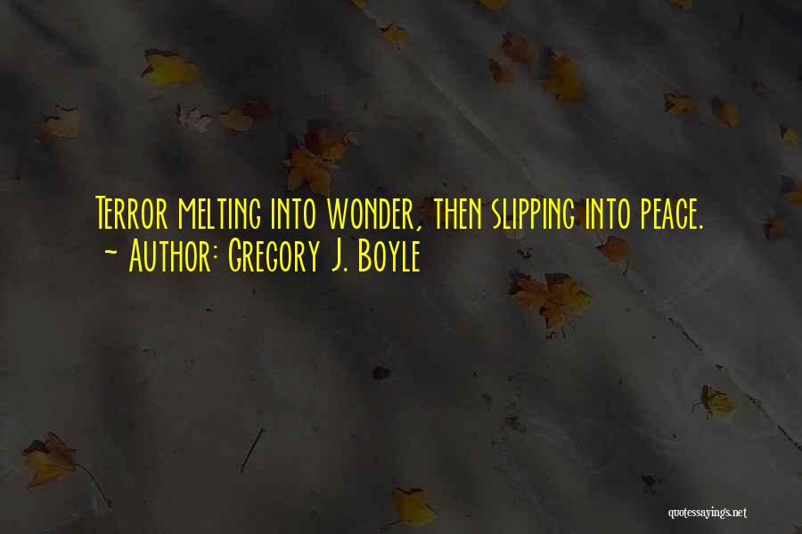 Gregory J. Boyle Quotes: Terror Melting Into Wonder, Then Slipping Into Peace.