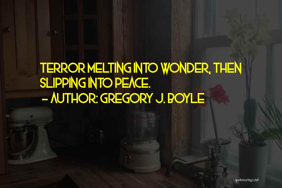 Gregory J. Boyle Quotes: Terror Melting Into Wonder, Then Slipping Into Peace.