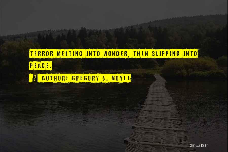 Gregory J. Boyle Quotes: Terror Melting Into Wonder, Then Slipping Into Peace.