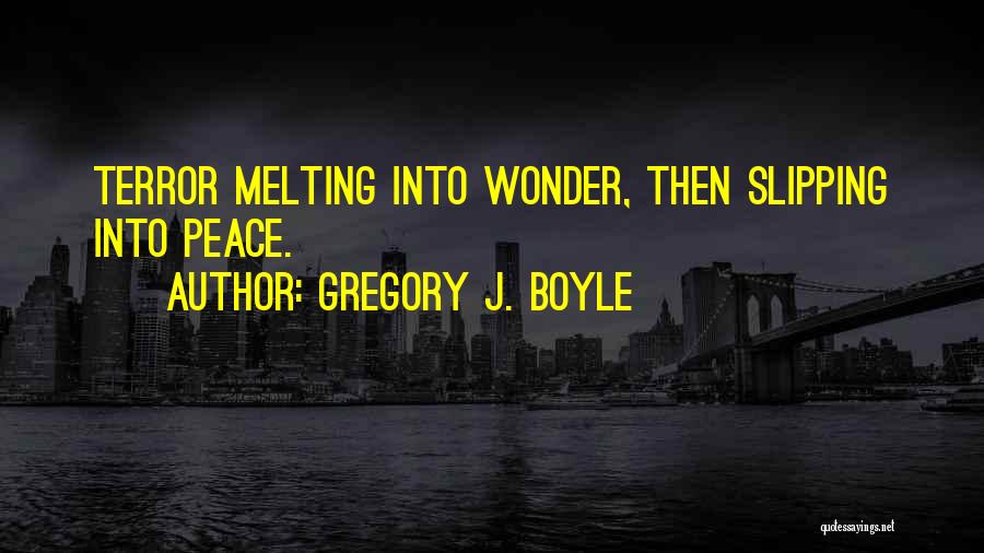 Gregory J. Boyle Quotes: Terror Melting Into Wonder, Then Slipping Into Peace.