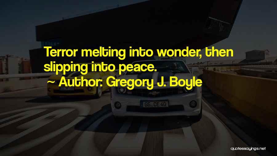 Gregory J. Boyle Quotes: Terror Melting Into Wonder, Then Slipping Into Peace.