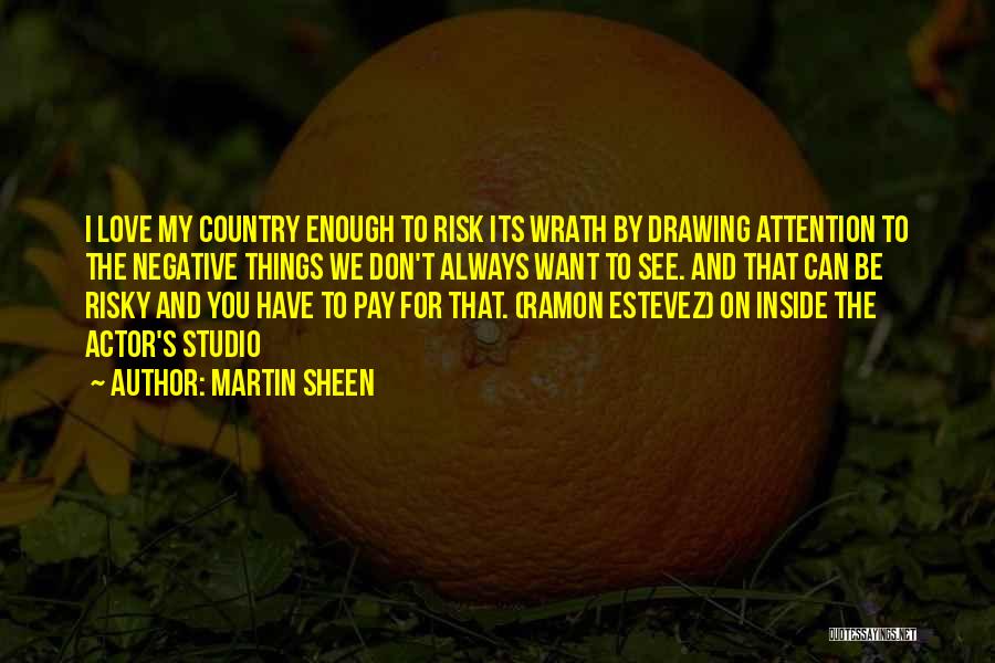 Martin Sheen Quotes: I Love My Country Enough To Risk Its Wrath By Drawing Attention To The Negative Things We Don't Always Want