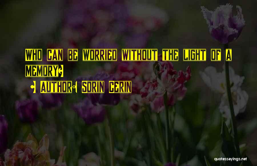 Sorin Cerin Quotes: Who Can Be Worried Without The Light Of A Memory?