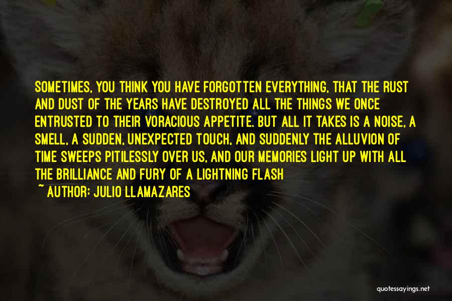 Julio Llamazares Quotes: Sometimes, You Think You Have Forgotten Everything, That The Rust And Dust Of The Years Have Destroyed All The Things