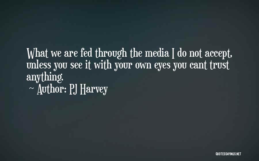 PJ Harvey Quotes: What We Are Fed Through The Media I Do Not Accept, Unless You See It With Your Own Eyes You