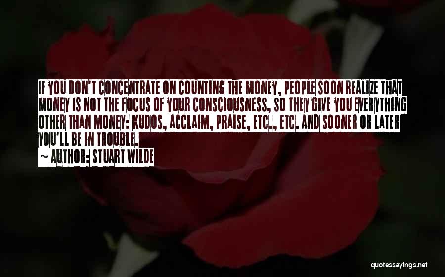 Stuart Wilde Quotes: If You Don't Concentrate On Counting The Money, People Soon Realize That Money Is Not The Focus Of Your Consciousness,