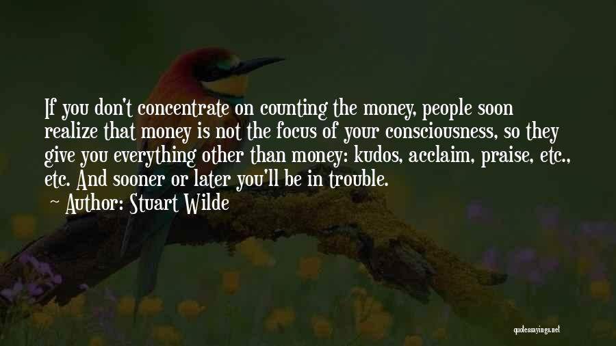 Stuart Wilde Quotes: If You Don't Concentrate On Counting The Money, People Soon Realize That Money Is Not The Focus Of Your Consciousness,