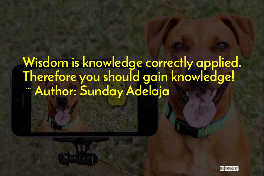 Sunday Adelaja Quotes: Wisdom Is Knowledge Correctly Applied. Therefore You Should Gain Knowledge!