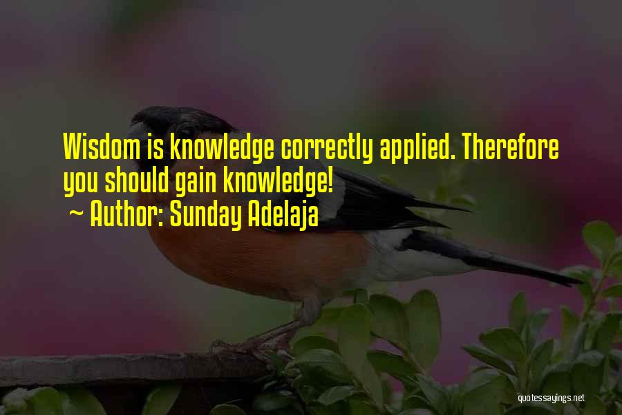 Sunday Adelaja Quotes: Wisdom Is Knowledge Correctly Applied. Therefore You Should Gain Knowledge!
