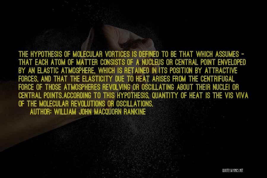 William John Macquorn Rankine Quotes: The Hypothesis Of Molecular Vortices Is Defined To Be That Which Assumes - That Each Atom Of Matter Consists Of