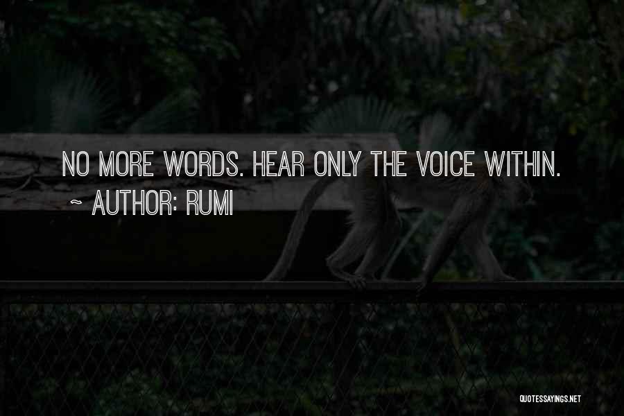 Rumi Quotes: No More Words. Hear Only The Voice Within.