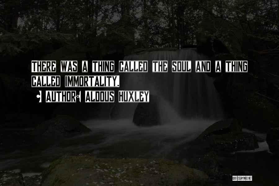 Aldous Huxley Quotes: There Was A Thing Called The Soul And A Thing Called Immortality.