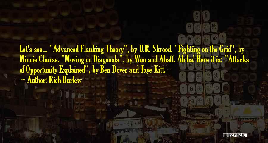 Rich Burlew Quotes: Let's See... Advanced Flanking Theory, By U.r. Skrood. Fighting On The Grid, By Minnie Churse. Moving On Diagonals, By Wun