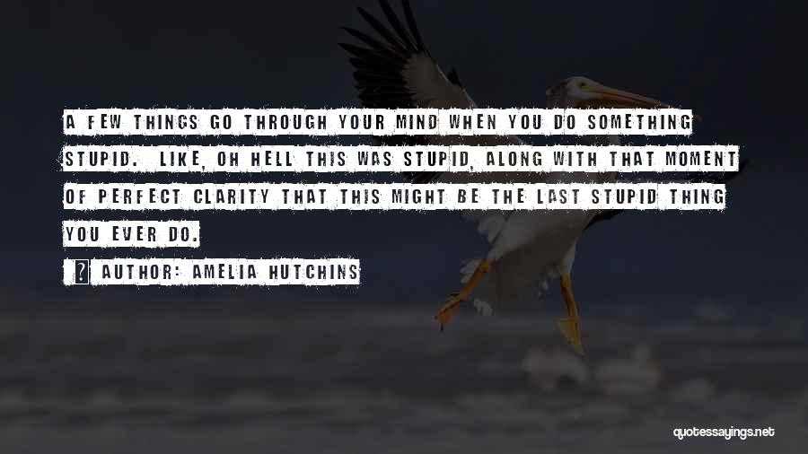 Amelia Hutchins Quotes: A Few Things Go Through Your Mind When You Do Something Stupid. Like, Oh Hell This Was Stupid, Along With