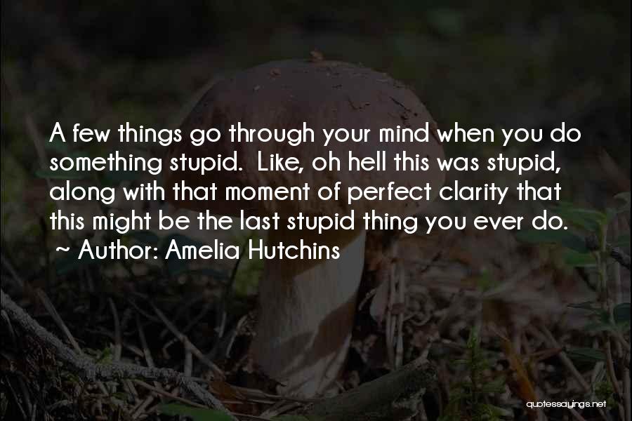 Amelia Hutchins Quotes: A Few Things Go Through Your Mind When You Do Something Stupid. Like, Oh Hell This Was Stupid, Along With