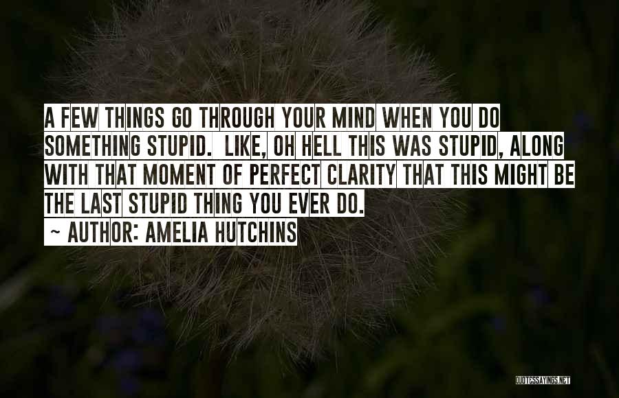 Amelia Hutchins Quotes: A Few Things Go Through Your Mind When You Do Something Stupid. Like, Oh Hell This Was Stupid, Along With